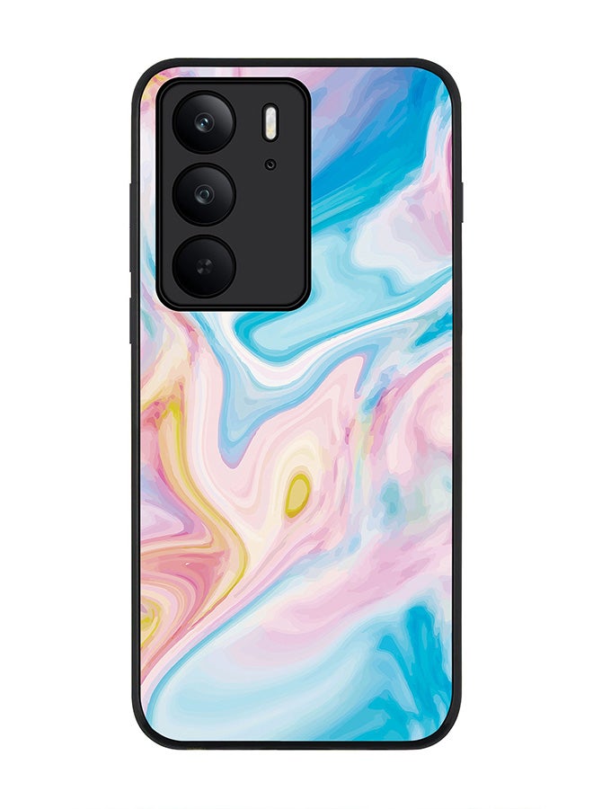 Stylizedd For Realme C75x / C75 4G Case,Slim fit Camera Protection, Shockproof Thin Phone cover  - Marble Print Aqua - Image 1